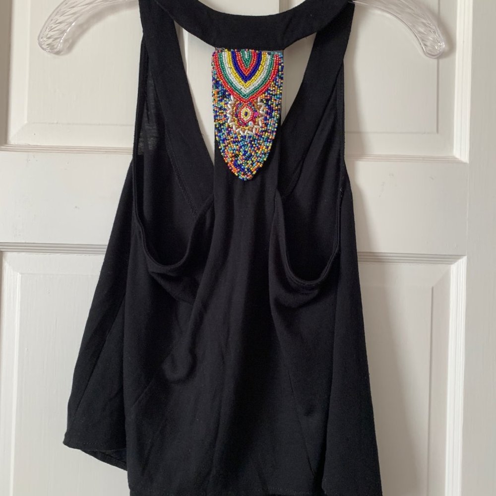 Vest with Beaded Detailed Back
